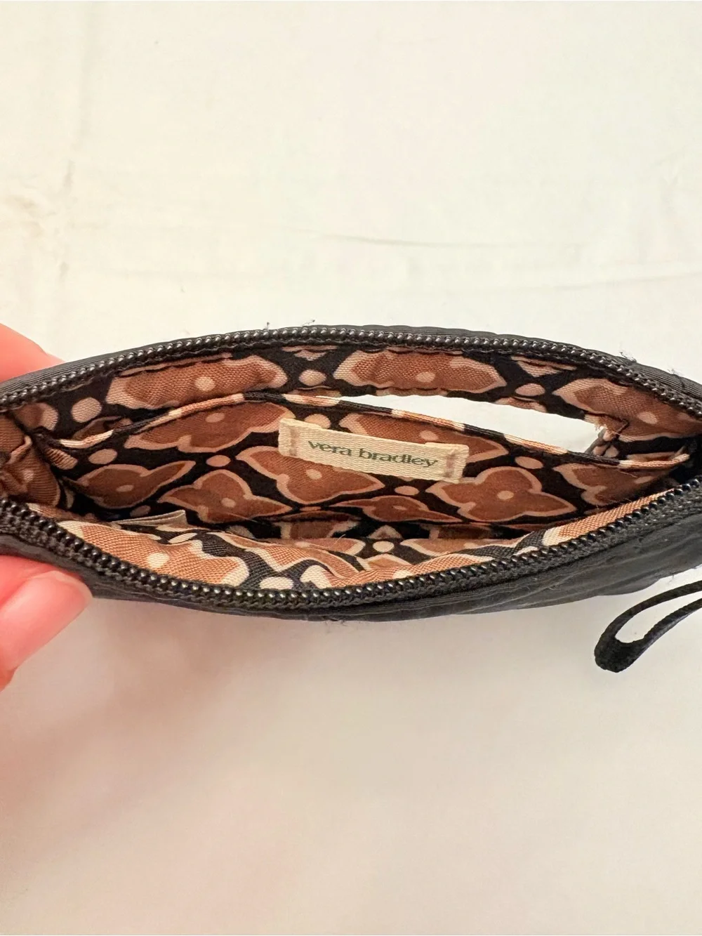 Vera Bradley Black Zip ID Case